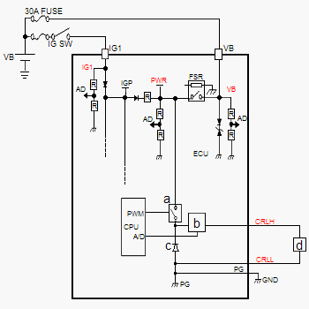 a high side switch circuit b fly wheel diode c current detection ...